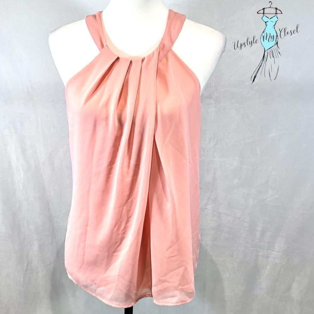 Naked Zebra peach pleated halter neck top size medium